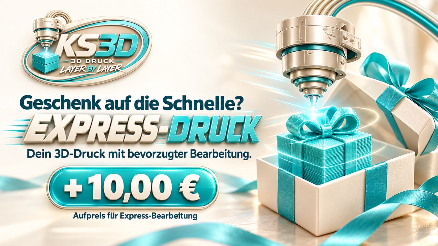 KS3D Express-Druck: bevorzugte Bearbeitung für 10,00 Euro Aufpreis